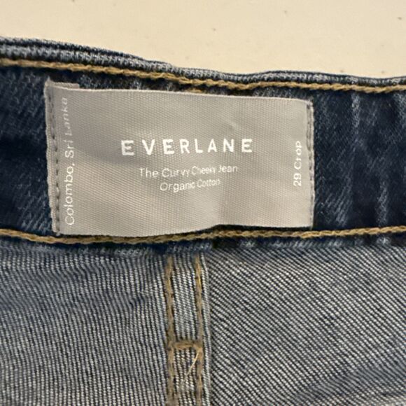 Everlane Curvy Cheeky Jeans Straight Crop Medium Wash Blue Organic Size 29 New - Picture 8 of 12